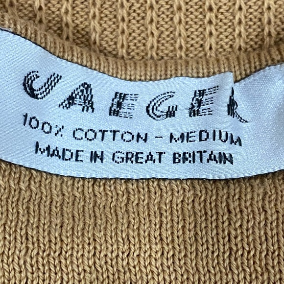 Jaeger Vest/ Sleeveless Top/ Blouse Mother of Pearl Buttons Cotton in Tan M - Picture 9 of 10